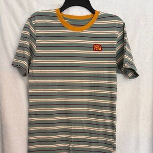 Dutch Bros Multicolor Striped Tee with Yellow Collar - Unisex